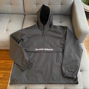 Slow Grind Black Rain Hoodie Pullover Windbreaker